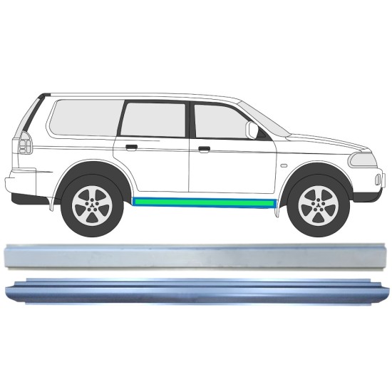 Painel de reparação interna e externa da soleira para Mitsubishi Pajero Sport 1996-2008 / Esquerda = Direita (simétrico) / Conjunto 14873