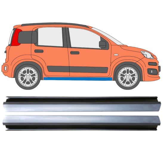 Painel de reparação da soleira para Fiat Panda 2012- / Esquerda+Direita / Conjunto 14971 Painel de reparação da soleira para Fiat Panda 2012- / Esquerda+Direita / Conjunto 14971