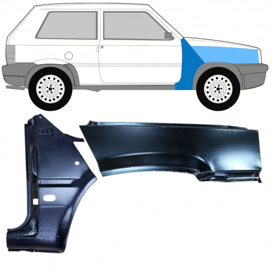 Painel de reparação do guarda-lamas dianteiro para Fiat Panda 1980-2002 / Direito / Conjunto 11816