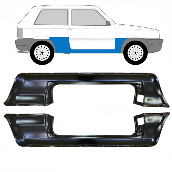 Painel de reparação da soleira para Fiat Panda 1980-2002 / Esquerda+Direita / Conjunto 10756