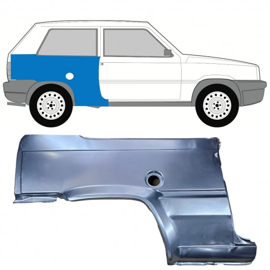 Painel de reparação do guarda-lamas traseiro para Fiat Panda 1980-2002 / Direito 11814