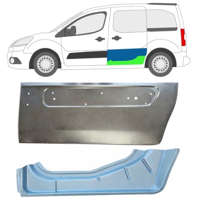 Painel de reparação interna e externa das portas deslizantes para Citroen Berlingo 2008-2018 / Esquerdo / Conjunto 17087