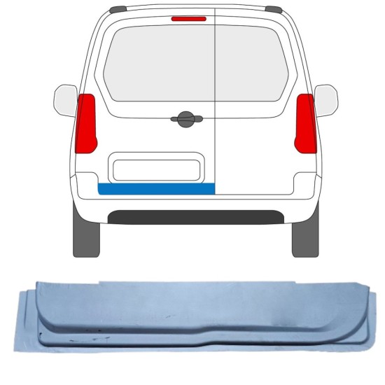 Painel de reparação interna das portas traseiras para Peugeot Partner 2008-2018 / Esquerdo 16908