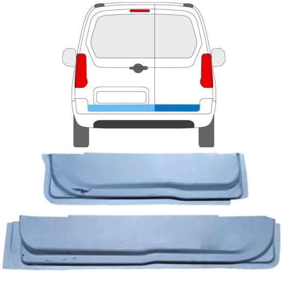 Painel de reparação interna das portas traseiras para Peugeot Partner 2008-2018 / Esquerda+Direita / Conjunto 16911