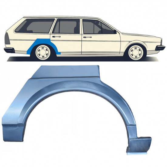 Painel de reparação do guarda-lamas traseiro para VW Passat B2 1980-1988 / Direito 7110