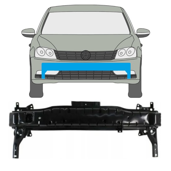 Reforço do para-choque dianteiro / travessa para Volkswagen Passat B7 2010-2015 17259