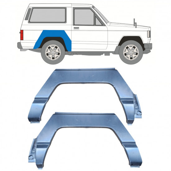 Painel de reparação do guarda-lamas traseiro para Nissan Patrol 1979-1993 / Esquerda+Direita / Conjunto 10412