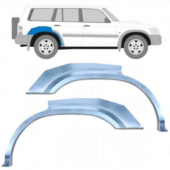 Painel de reparação do guarda-lamas traseiro para Nissan Patrol 1997-2009 / Esquerda+Direita / Conjunto 10283