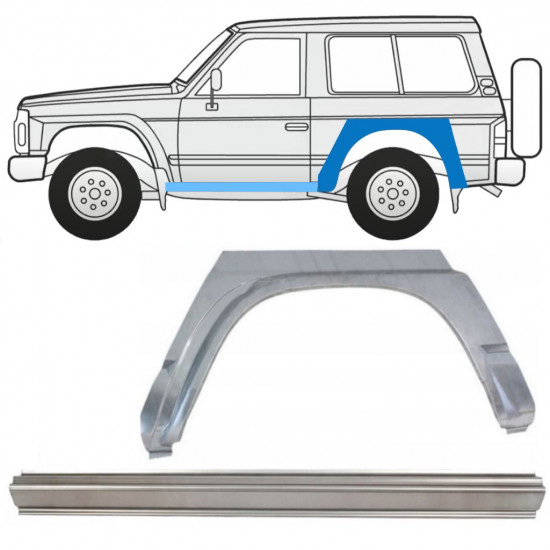 Painel de reparação da soleira com guarda-lamas traseiro para Nissan Patrol 1990-1997 / Esquerdo / Conjunto 11541