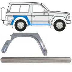 Painel de reparação da soleira com guarda-lamas traseiro para Nissan Patrol Y60 GY60 1990-1997 / Direito / Conjunto 11540