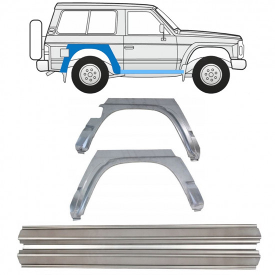 Painel de reparação da soleira com guarda-lamas traseiro para Nissan Patrol 1990-1997 / Conjunto 11542