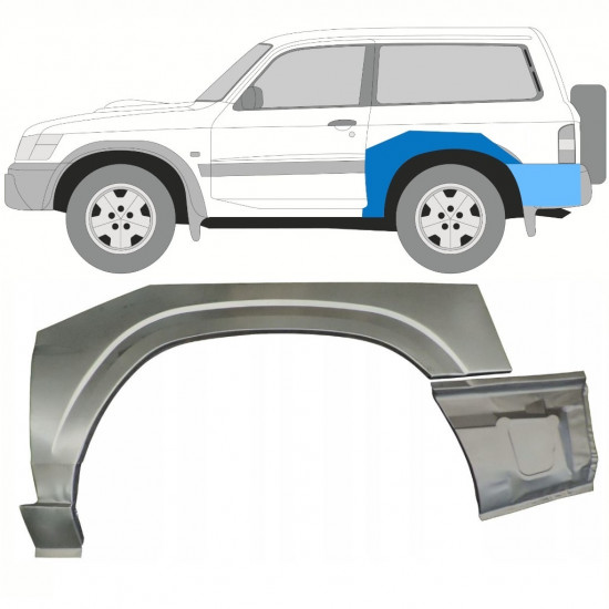 Painel de reparação do guarda-lamas traseiro para Nissan Patrol 1997-2009 / Esquerdo / Conjunto 10799