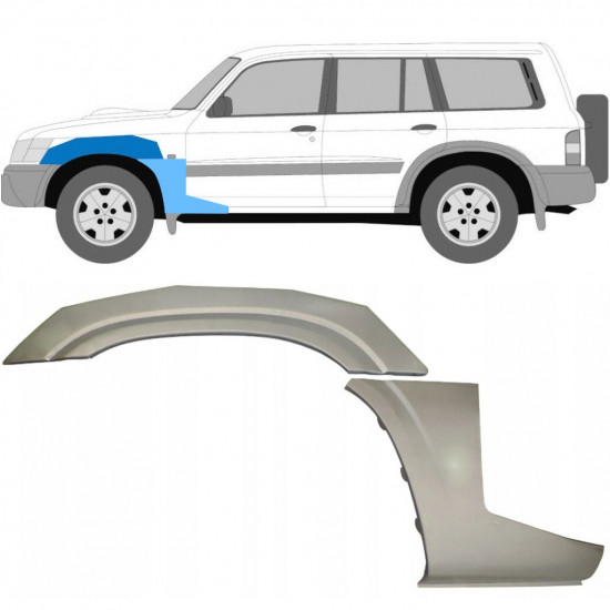 Painel de reparação do guarda-lamas dianteiro para Nissan Patrol 1997-2009 / Esquerdo / Conjunto 10033