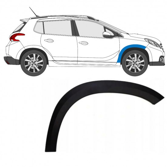 Moldura lateral do guarda-lamas dianteiro para Peugeot 2008 2013-2019 / Direito 8094