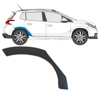 Moldura lateral do guarda-lamas traseiro para Peugeot 2008 2013-2019 / Direito 8096