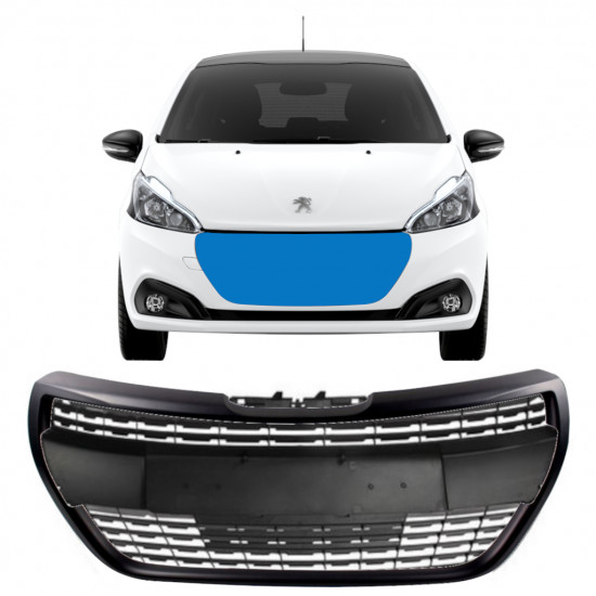 Grelha preta para Peugeot 208 2015-2019 ALLURE 7537