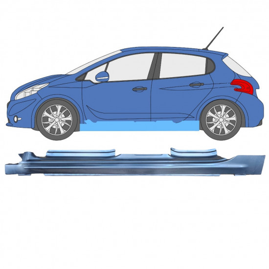 Painel de reparação da soleira para Peugeot 208 2012-2019 / Esquerdo 11618