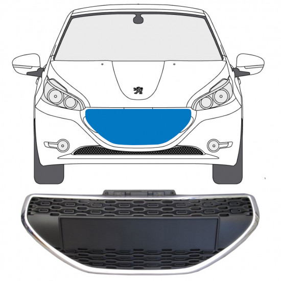 Grelha para Peugeot 208 2012-2015 9810