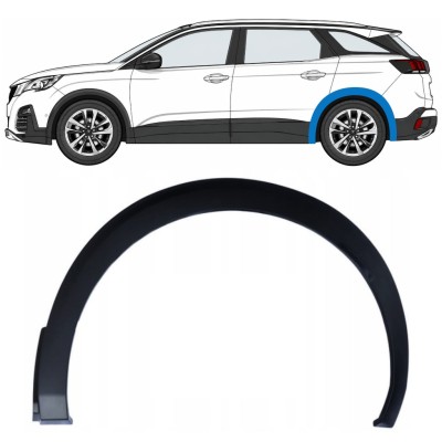 Moldura lateral do guarda-lamas traseiro para Peugeot 3008 2016-2024 / Esquerdo 17034