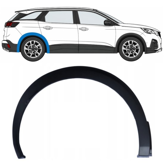 Moldura lateral do guarda-lamas traseiro para Peugeot 3008 2016-2024 / Direito 17033
