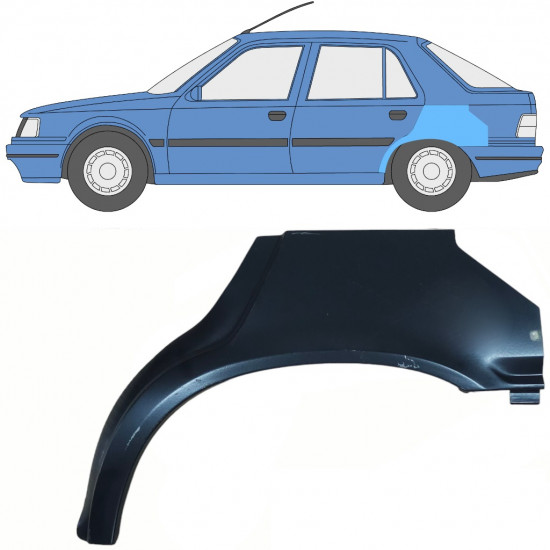 Painel de reparação do guarda-lamas traseiro para Peugeot 309 1986-1993 / Esquerdo 10725