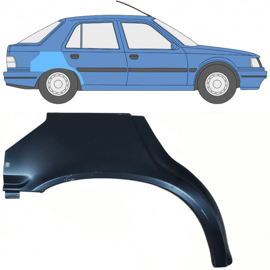 Painel de reparação do guarda-lamas traseiro para Peugeot 309 1986-1993 / Direito 10724