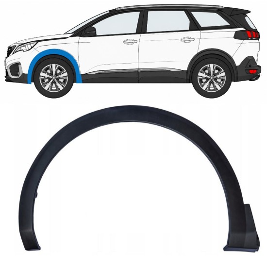 Moldura lateral do guarda-lamas dianteiro para Peugeot 5008 2017-2024 / Esquerdo 17036