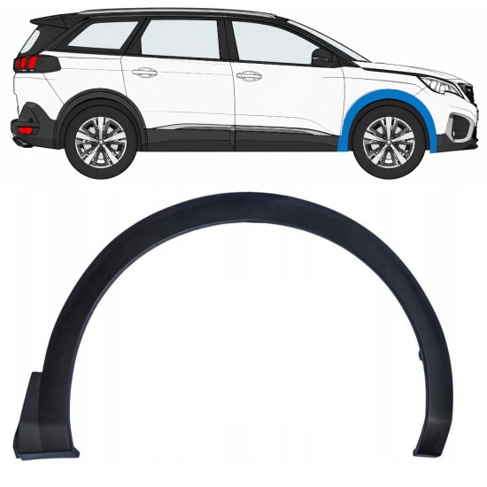 Moldura lateral do guarda-lamas dianteiro para Peugeot 5008 2017-2024 / Direito 17035
