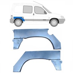 Painel de reparação do guarda-lamas traseiro para Peugeot Partner 1996-2008 / Esquerda+Direita / Conjunto 9812