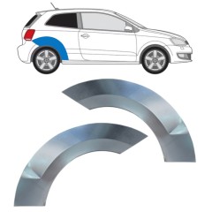 Painel de reparação do guarda-lamas traseiro para Volkswagen Polo 2009-2017 / Esquerda+Direita / Conjunto 16360
