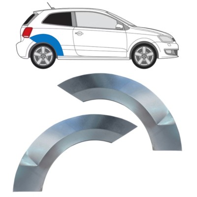 Painel de reparação do guarda-lamas traseiro para Volkswagen Polo 2009-2017 / Esquerda+Direita / Conjunto 16360