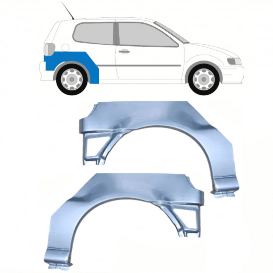 Painel de reparação do guarda-lamas traseiro para VW Polo 1994-1999 / Esquerda+Direita / Conjunto 10193