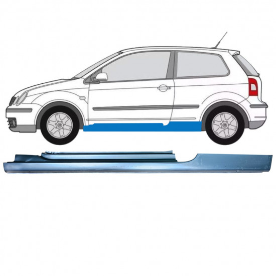 Soleira completa para Volkswagen Polo 2001-2009 / Esquerdo 12857