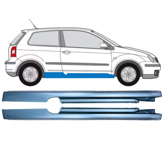 Soleira completa para Volkswagen Polo 2001-2009 / Esquerda+Direita / Conjunto 12858
