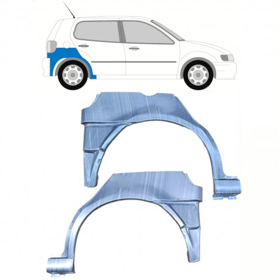 Painel de reparação da parte inferior do guarda-lamas traseiro para VW Polo 1994-1999 / Esquerda+Direita / Conjunto 10196