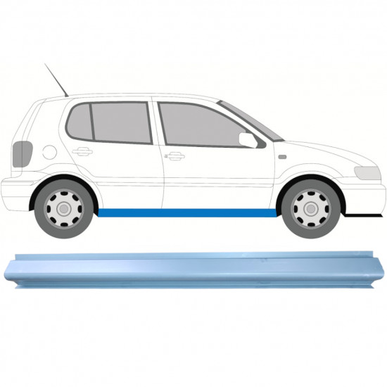 Painel de reparação da soleira para VW Polo 1999-2001 / Esquerda = Direita (simétrico) 7124