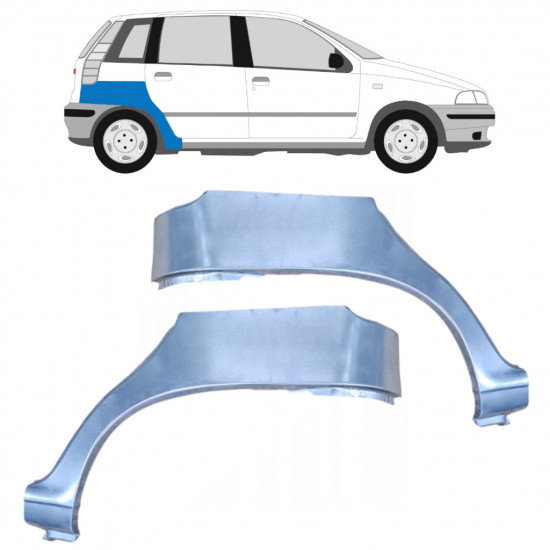 Painel de reparação do guarda-lamas traseiro para Fiat Punto 1 1993-1999 / Esquerda+Direita / Conjunto 9687