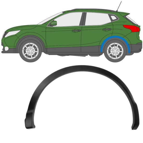 Moldura lateral do guarda-lamas traseiro para Nissan Qashqai 2013-2021 / Esquerdo 11780