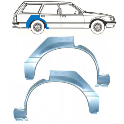 Painel de reparação do guarda-lamas traseiro para Opel Rekord E 1977-1986 / Esquerda+Direita / COMBI / Conjunto 10788