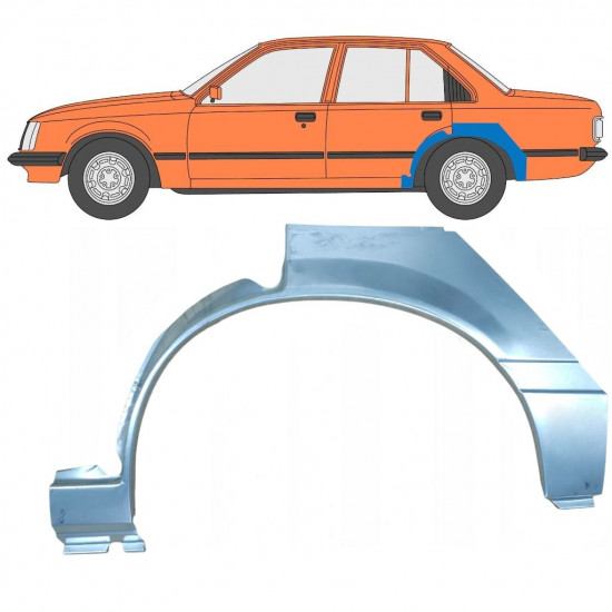 Painel de reparação do guarda-lamas traseiro para Opel Rekord E 1977-1982 / Esquerdo 8077