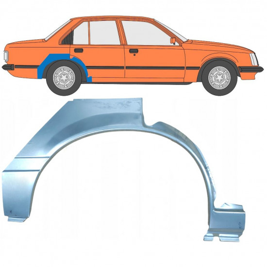 Painel de reparação do guarda-lamas traseiro para Opel Rekord E 1977-1982 / Direito 8076