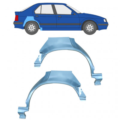 Painel de reparação do guarda-lamas traseiro para Renault 19 1988-1995 / Esquerda+Direita / Conjunto 9996