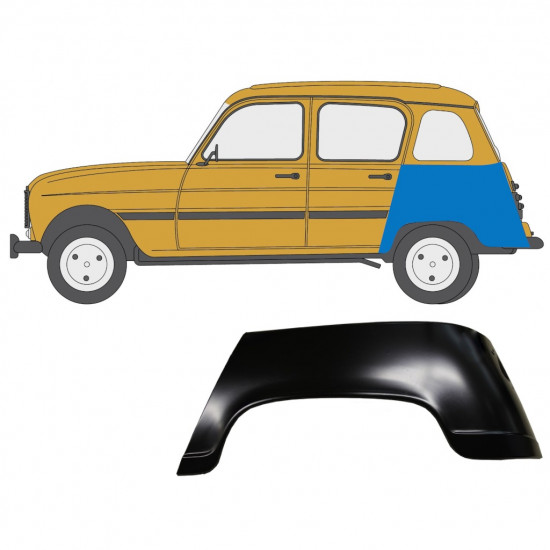 Painel de reparação do guarda-lamas traseiro para Renault 4 1962-1993 / Esquerdo 7382