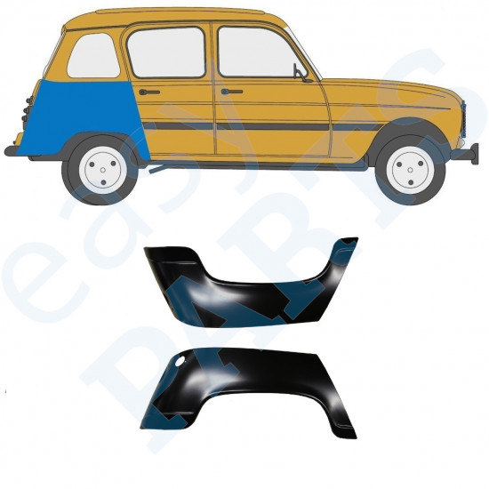 Painel de reparação do guarda-lamas traseiro para Renault 4 1962-1993 / Esquerda+Direita / Conjunto 9708