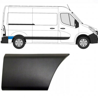 Moldura lateral do guarda-lamas traseiro atrás da roda para Renault Master 2010- / SWB / Direito 8321