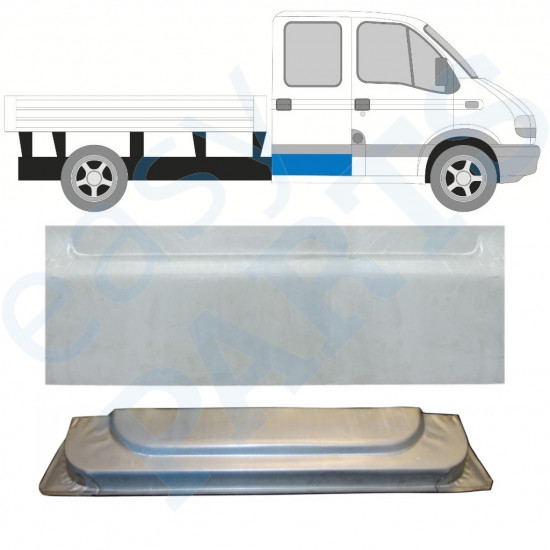 Painel de reparação interna e externa das portas traseiras para Renault Master 1998-2010 / Esquerda = Direita (simétrico) / Cabine dupla / Conjunto 9798