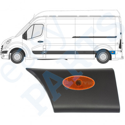 Moldura lateral do guarda-lamas traseiro com Luz para Renault Master 2010- / Esquerdo /  10550