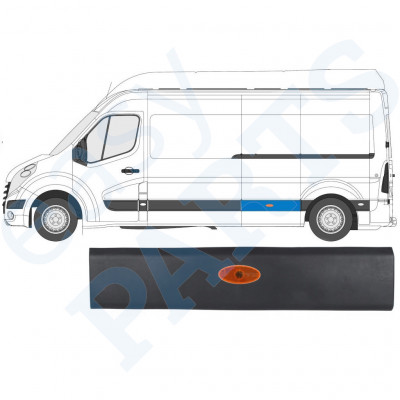 Moldura lateral com Luz para Renault Master 2010- / LWB / Esquerdo /  10549