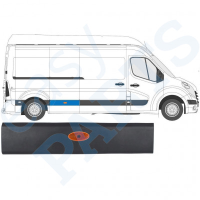 Moldura lateral com Luz para Renault Master 2010- / LWB / Direito /  10548