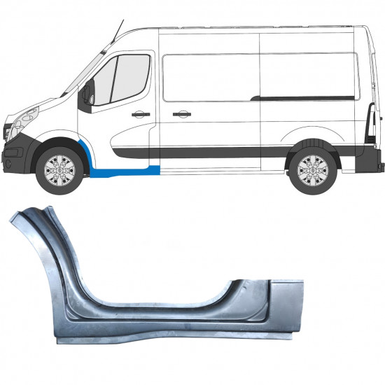 Painel de reparação da soleira da porta dianteira para Opel Movano / R Master 2010- / Esquerdo 5955